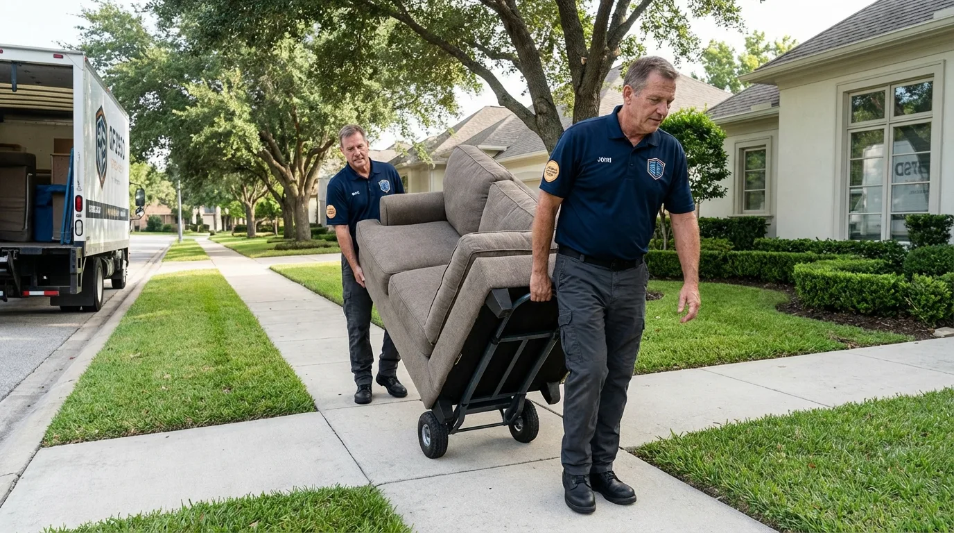 Local residential moving crew loading furniture in Runnemede, NJ